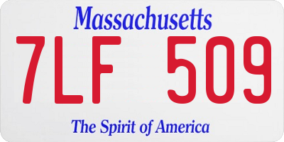 MA license plate 7LF509