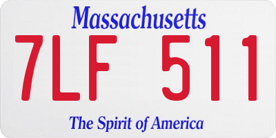 MA license plate 7LF511