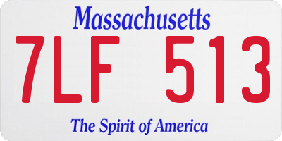 MA license plate 7LF513
