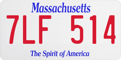 MA license plate 7LF514
