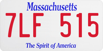 MA license plate 7LF515