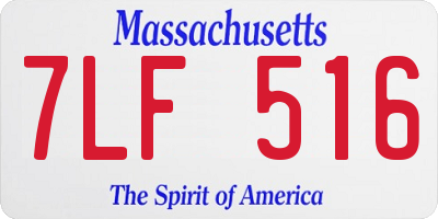 MA license plate 7LF516