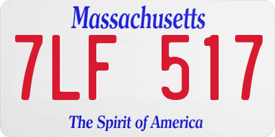 MA license plate 7LF517