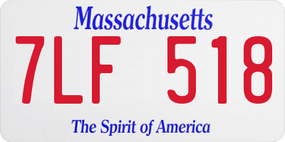 MA license plate 7LF518