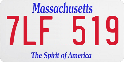 MA license plate 7LF519