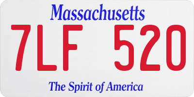 MA license plate 7LF520
