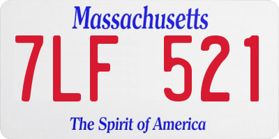 MA license plate 7LF521