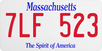 MA license plate 7LF523