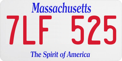 MA license plate 7LF525