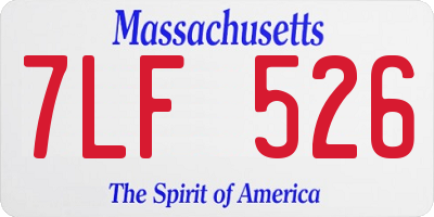 MA license plate 7LF526