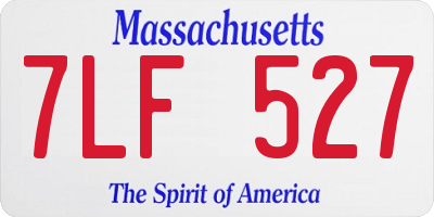 MA license plate 7LF527