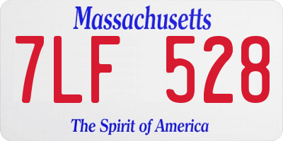 MA license plate 7LF528