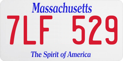 MA license plate 7LF529