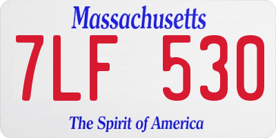 MA license plate 7LF530