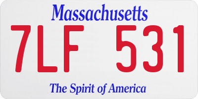 MA license plate 7LF531
