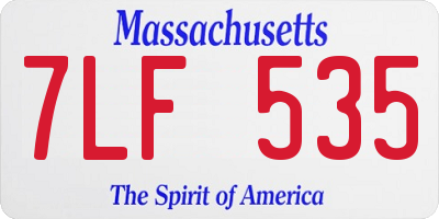 MA license plate 7LF535