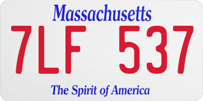 MA license plate 7LF537