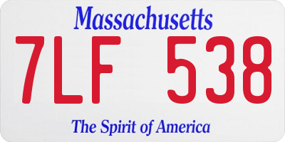 MA license plate 7LF538