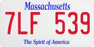 MA license plate 7LF539