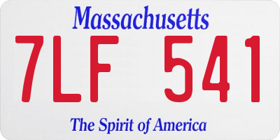 MA license plate 7LF541