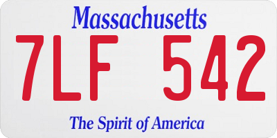 MA license plate 7LF542