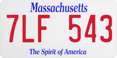 MA license plate 7LF543