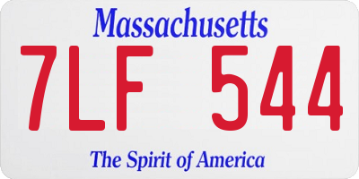 MA license plate 7LF544