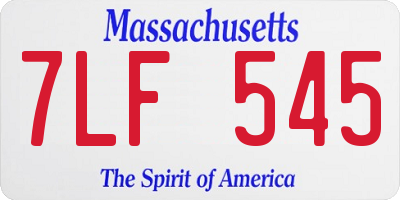 MA license plate 7LF545