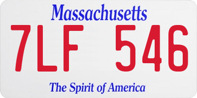 MA license plate 7LF546