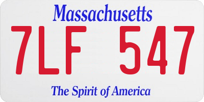 MA license plate 7LF547