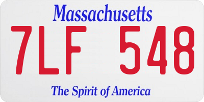 MA license plate 7LF548
