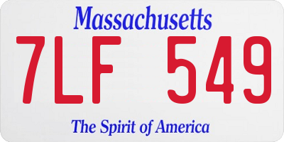 MA license plate 7LF549