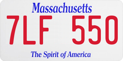 MA license plate 7LF550