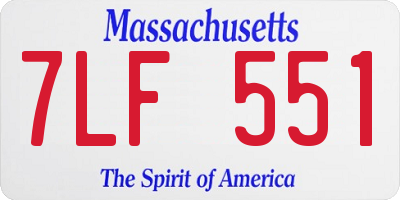 MA license plate 7LF551