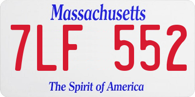 MA license plate 7LF552