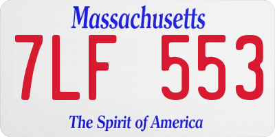 MA license plate 7LF553