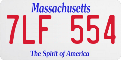 MA license plate 7LF554