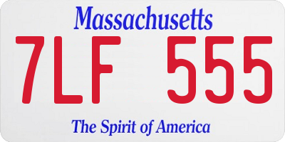MA license plate 7LF555