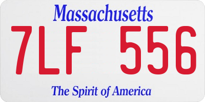 MA license plate 7LF556