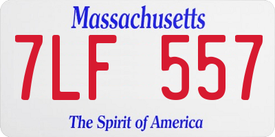 MA license plate 7LF557