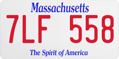MA license plate 7LF558