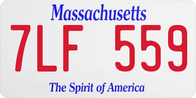 MA license plate 7LF559