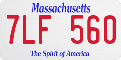 MA license plate 7LF560