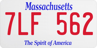 MA license plate 7LF562