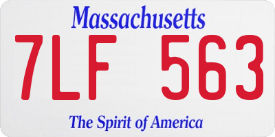 MA license plate 7LF563