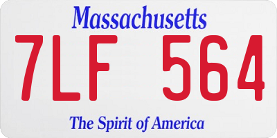 MA license plate 7LF564
