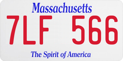 MA license plate 7LF566