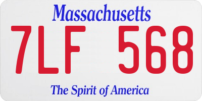 MA license plate 7LF568