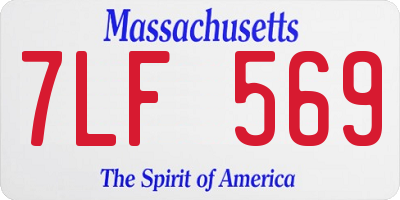 MA license plate 7LF569