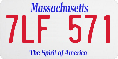 MA license plate 7LF571